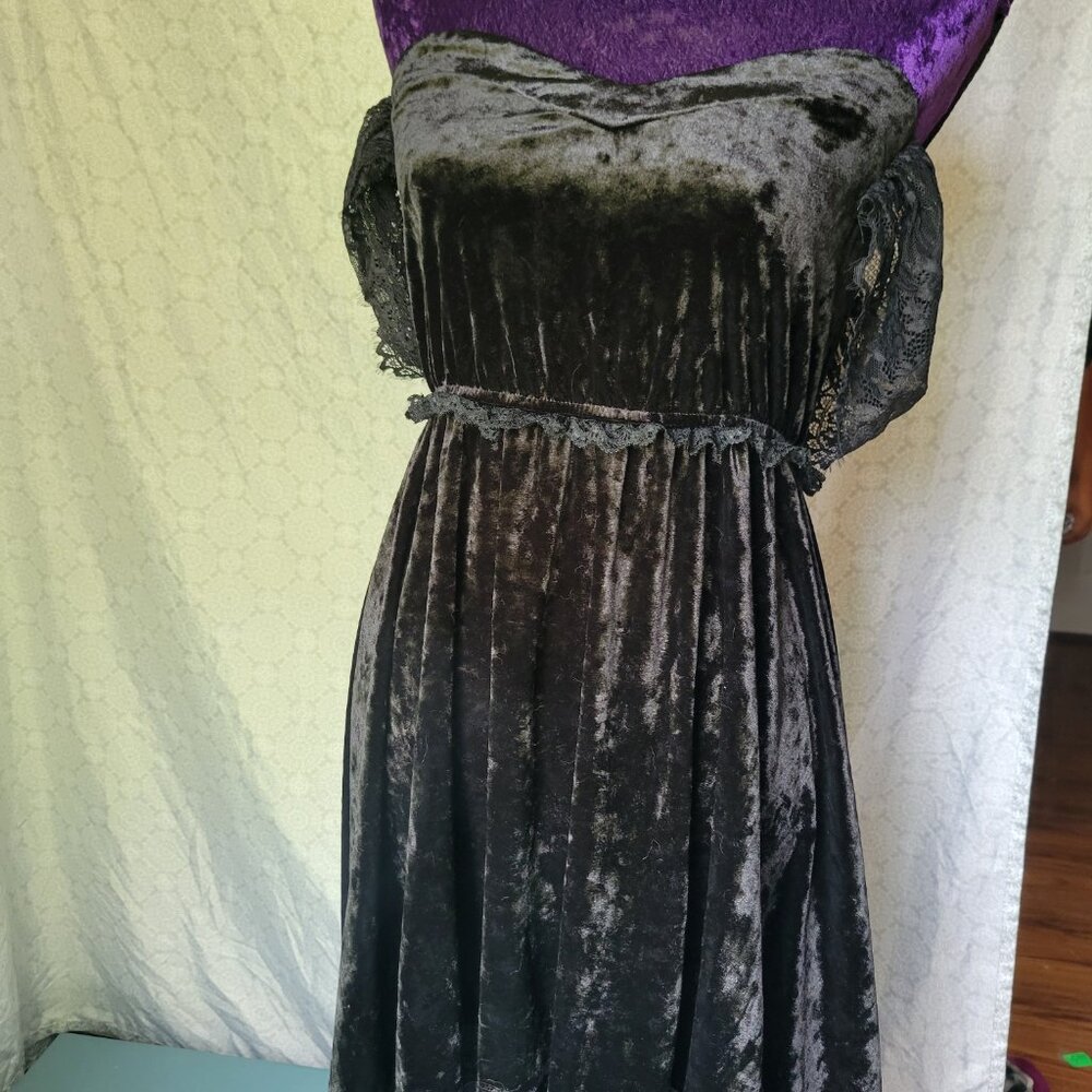 Gothic Black Elastane Dress Off the Shoulders (little Fuzzy) Size M